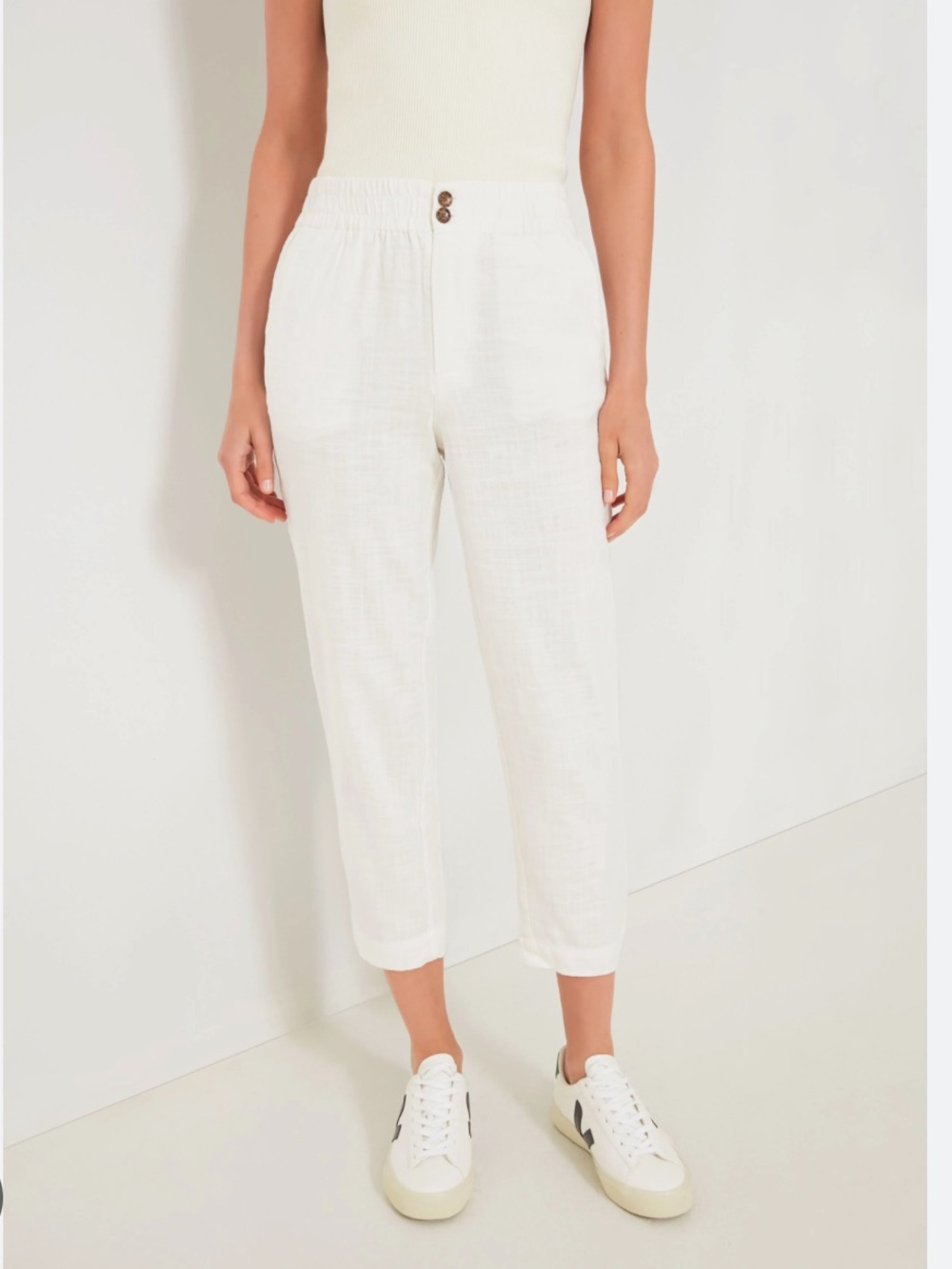 Marine Layer White Pull-On Crop Pants - Picture 2 of 5